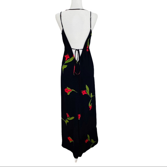 Reformation Seine Wrap Dress Black Floral - Picture 11 of 15